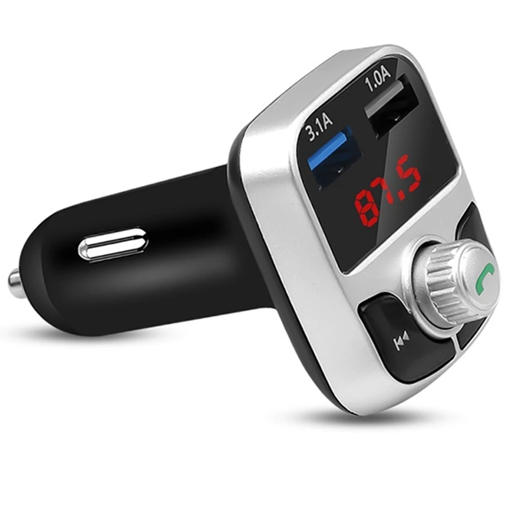 

Car Bluetooth-compatible 5.0 FM Transmitter Kit Wireless Handsfree Audio Receiver MP3 Modulator Player Dual USB Fast Charger