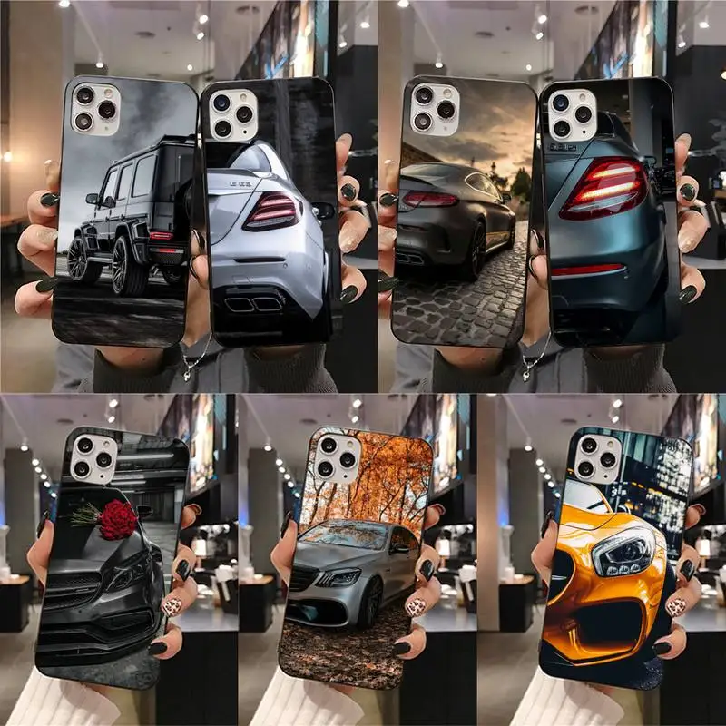 Роскошный чехол Luxury M-Mercedes AMG Benz Car для iPhone 12 11 Pro Max Mini XS 8 7 6 6S Plus X 5S SE 2020 XR.