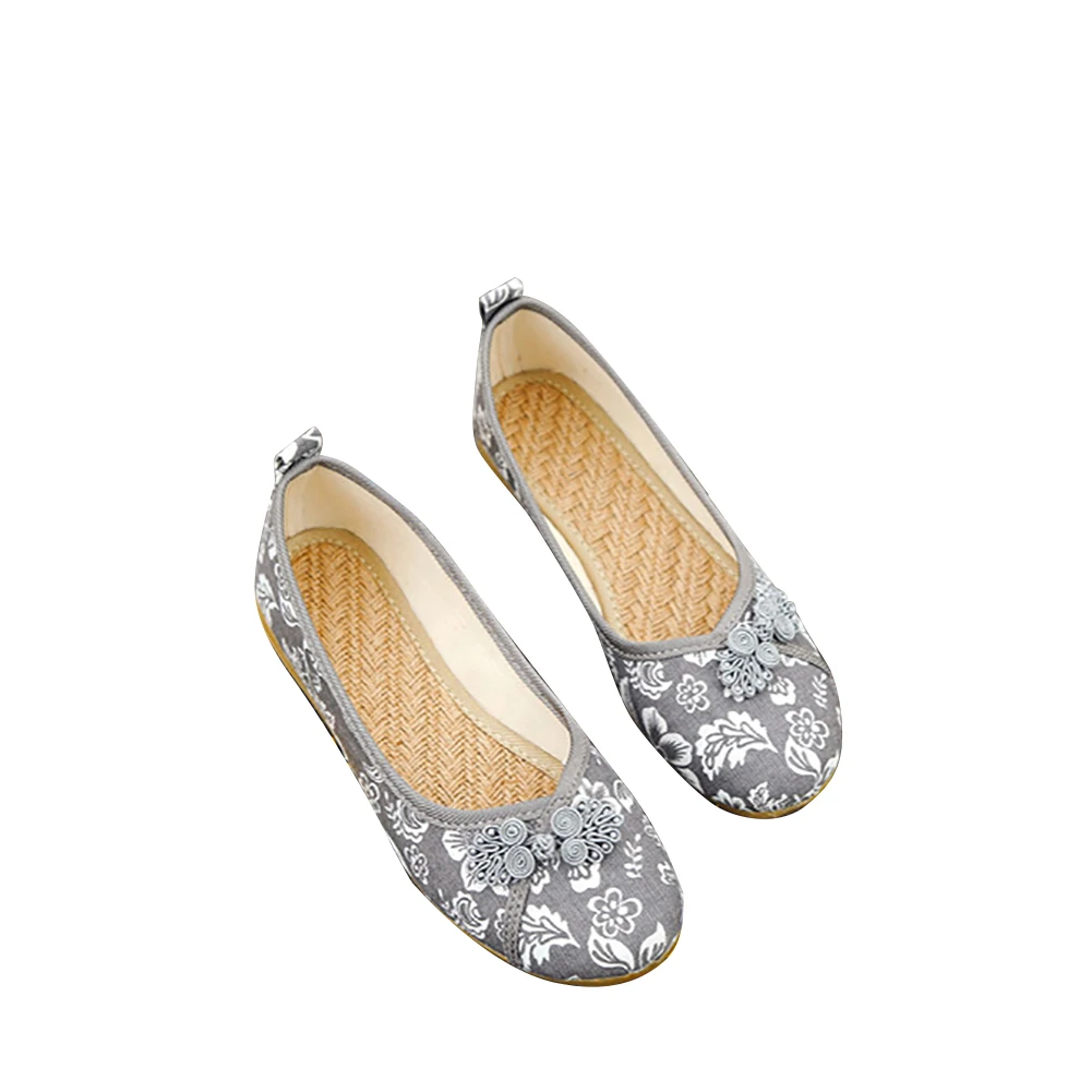 Женская уличная тканевая обувь с цветочным принтом Прогулочная легкая без