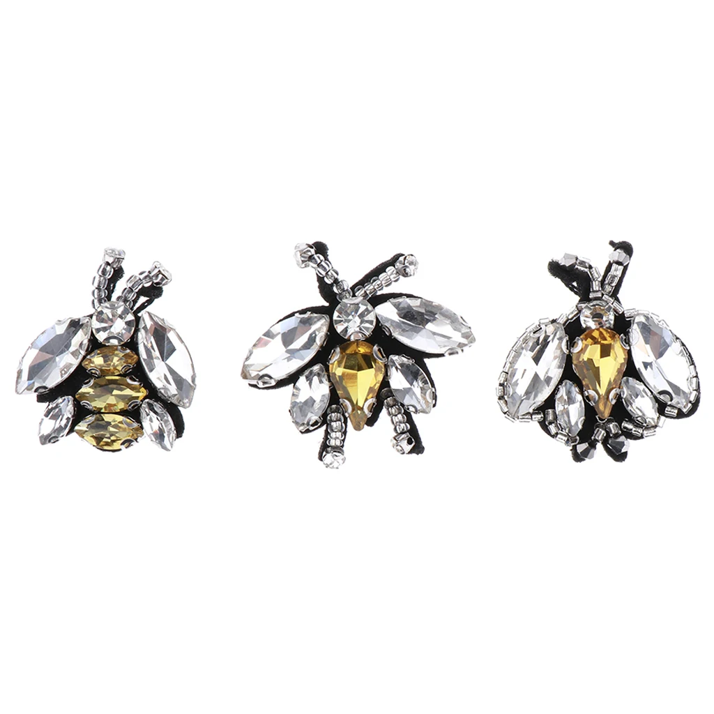 3 см x шт. стразы из бисера Насекомые Пчела ШИТЬЕ ПАТЧ украшения для скрапбукинга