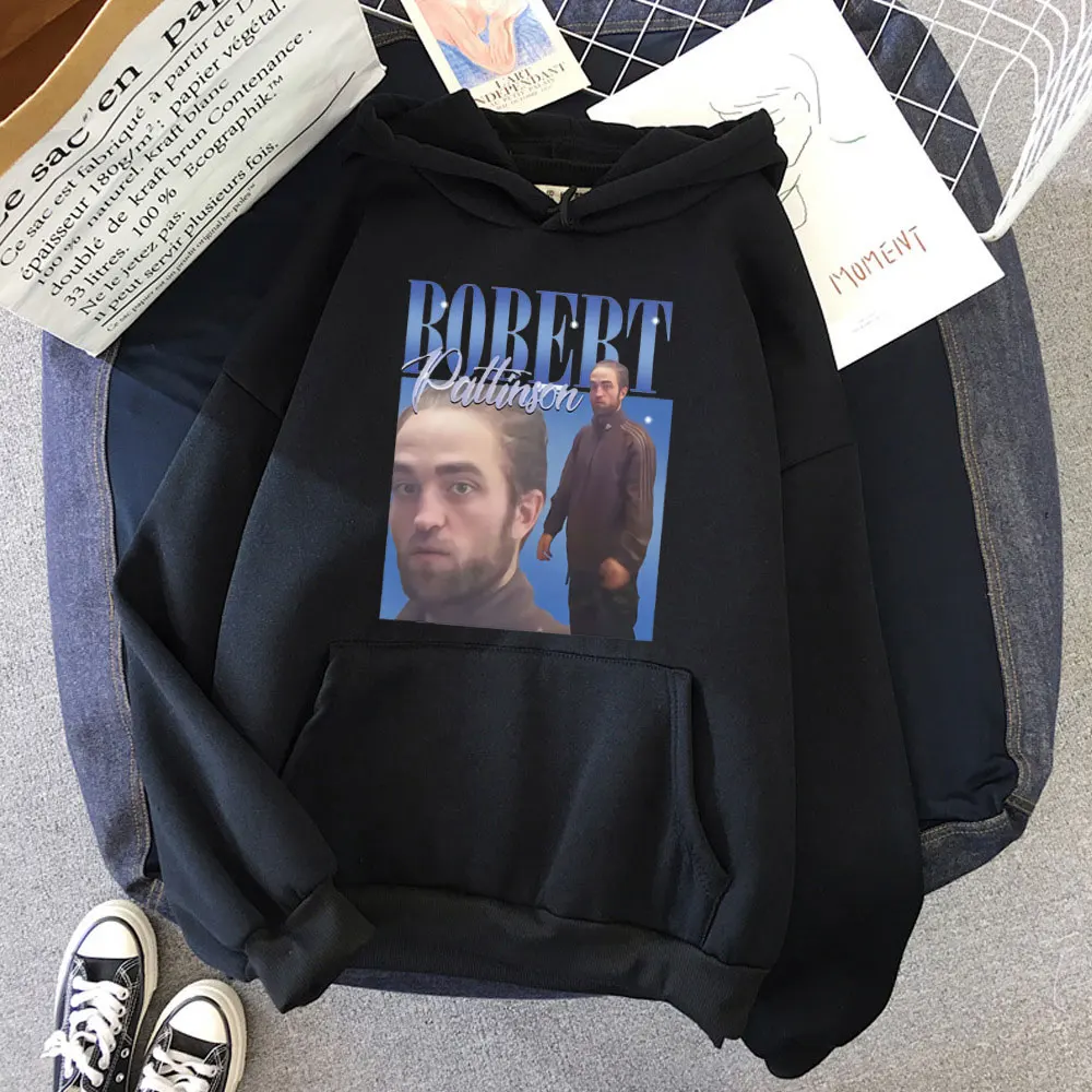 

Womens Hoodie Robert Pattinson Standing Meme Long Sleeve Round Collar Hoody Sweatshirt Funny Pure Cotton Pullover Spring Costume