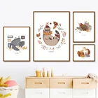 Настенная Картина на холсте с изображением пчелы краба хорька козы эхидны скандинавские постеры и принты настенные картины для детской комнаты декор для детской комнаты