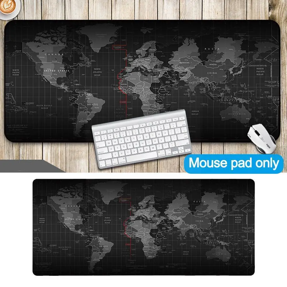 

4 Sizes Desk Keyboard Large Mouse Pad Old World Map Gaming Rubber Mousepad Waterproof Anti-slip Coating Natural Mat D0X9