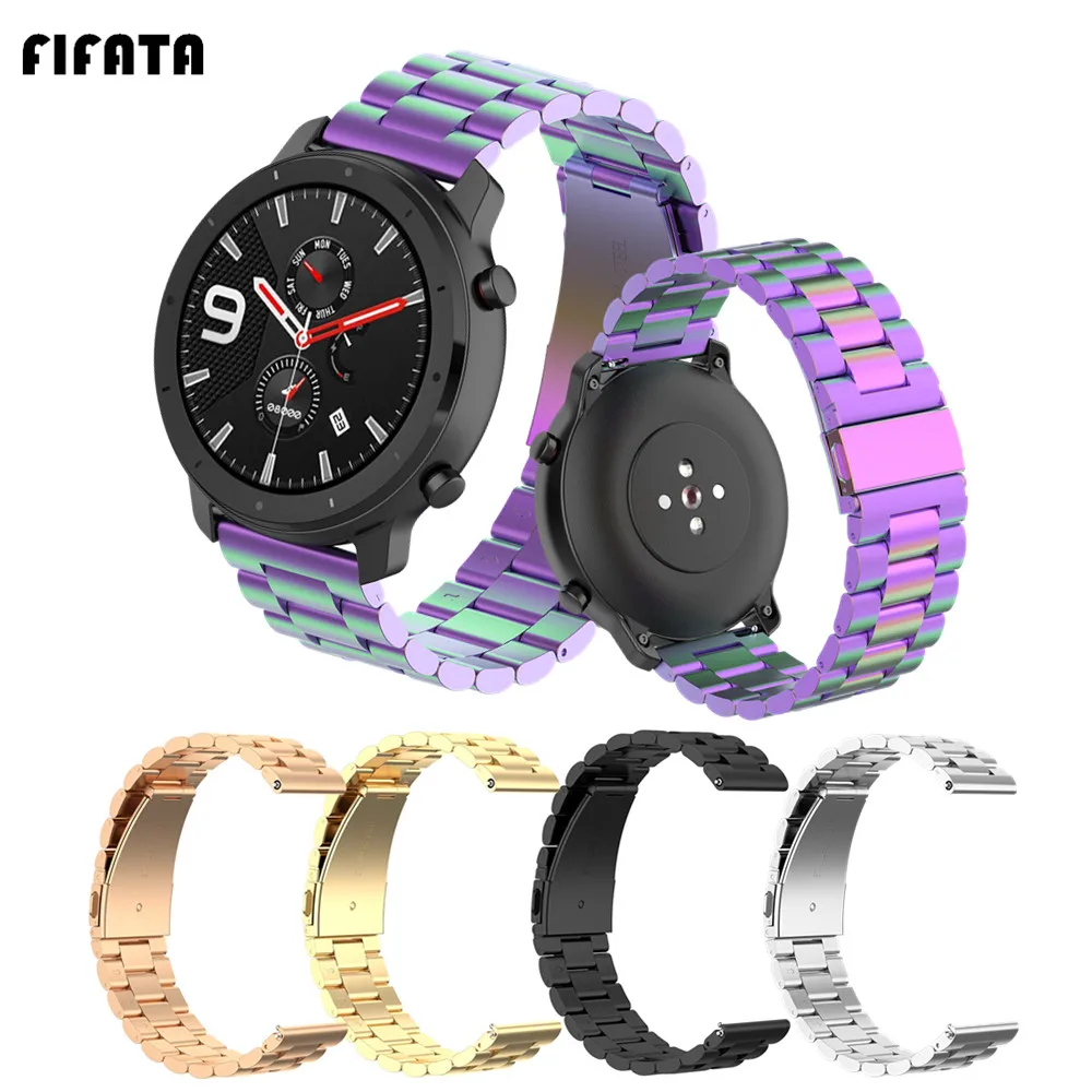 FIFATA металлический ремешок для Xiaomi Huami Amazfit GTR 47/42 мм браслет наручных часов GTS BIP