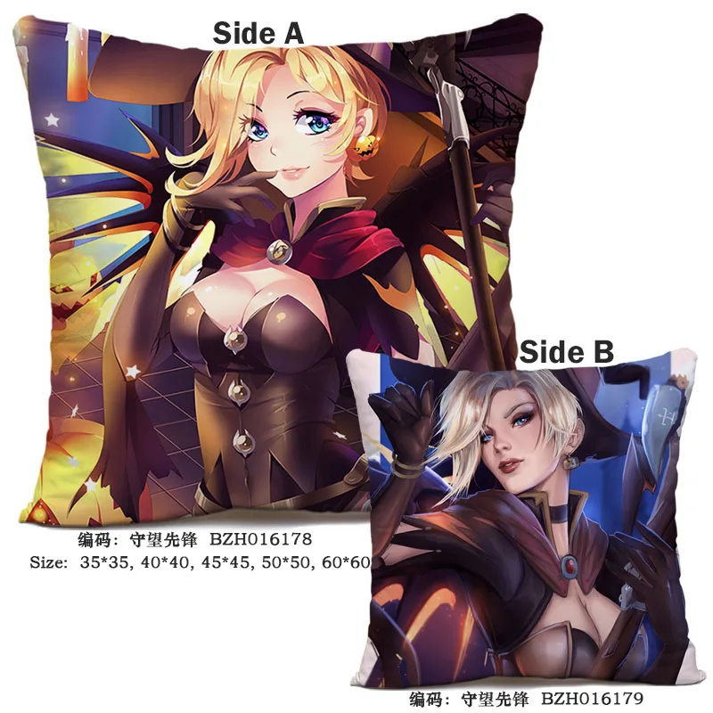 22 45X45 см аниме игра Overwatch наволочка OW dva Mercy Mei Hanzo Genji Reaper Dakimakura Чехол 3D двухсторонний принт наволочка - Цвет: 22
