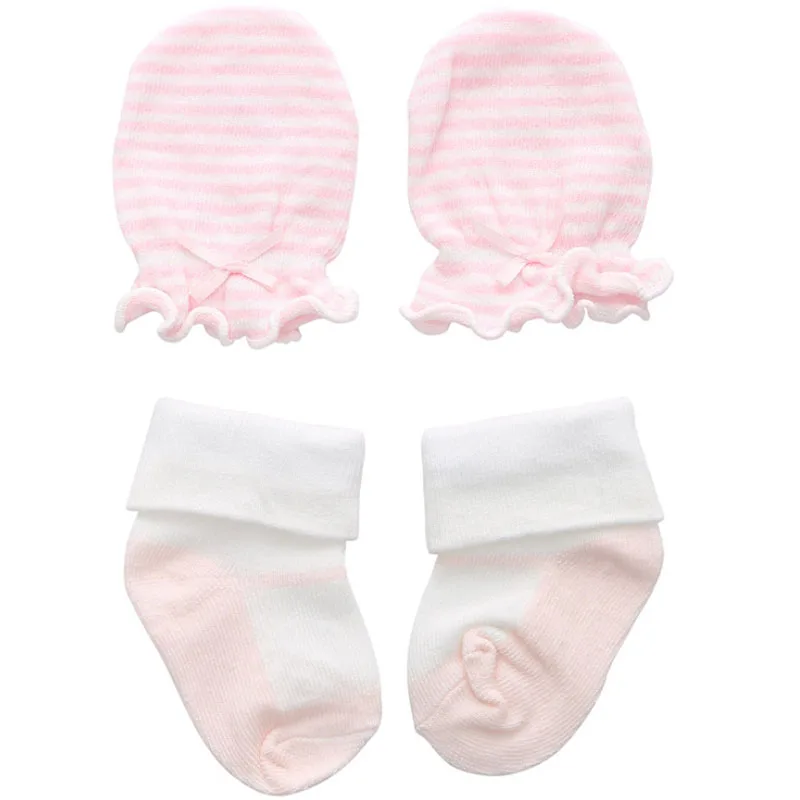 newborn lace socks + gloves gift set cotton baby 2 pairs/lot 0-1 year birthday girl cute princess dress sock |