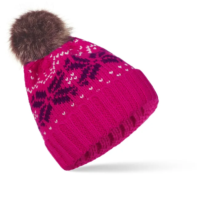  Queenbox Women Snowflake Beanie Hat with Removable