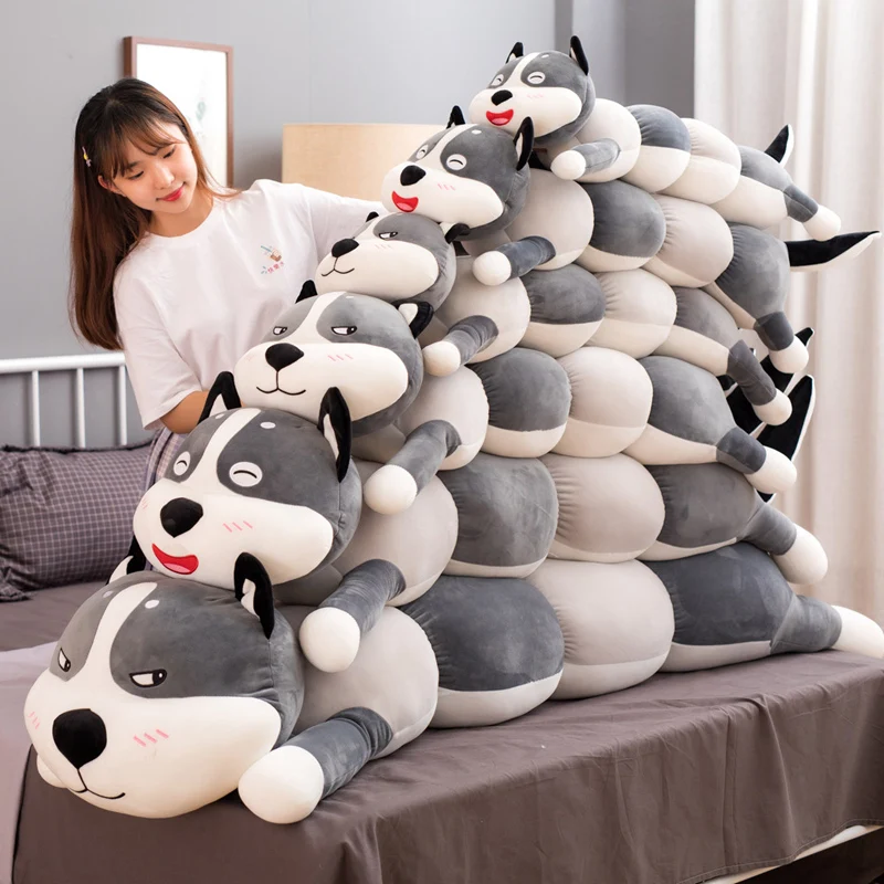 Huggable большая длинная Милая мультяшная животная свинка мягкая Единорог собака