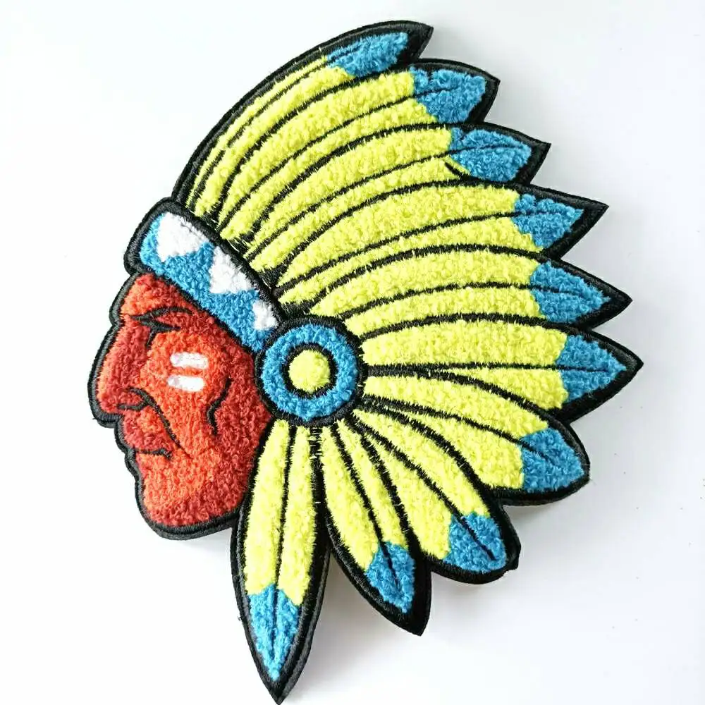 

embroidery chenille indian patch,embroidered animal cartoon patches,character badges appliques for clothing EQ-3048