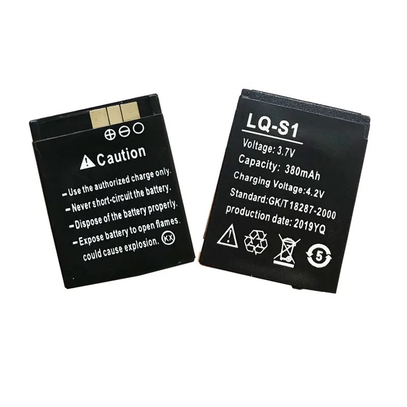 New LQ-S1 3.7V rechargeable battery 380mAh for smart watch fashion meter QW09 DZ09 A1 W8 X6 V8 lithium | Электроника