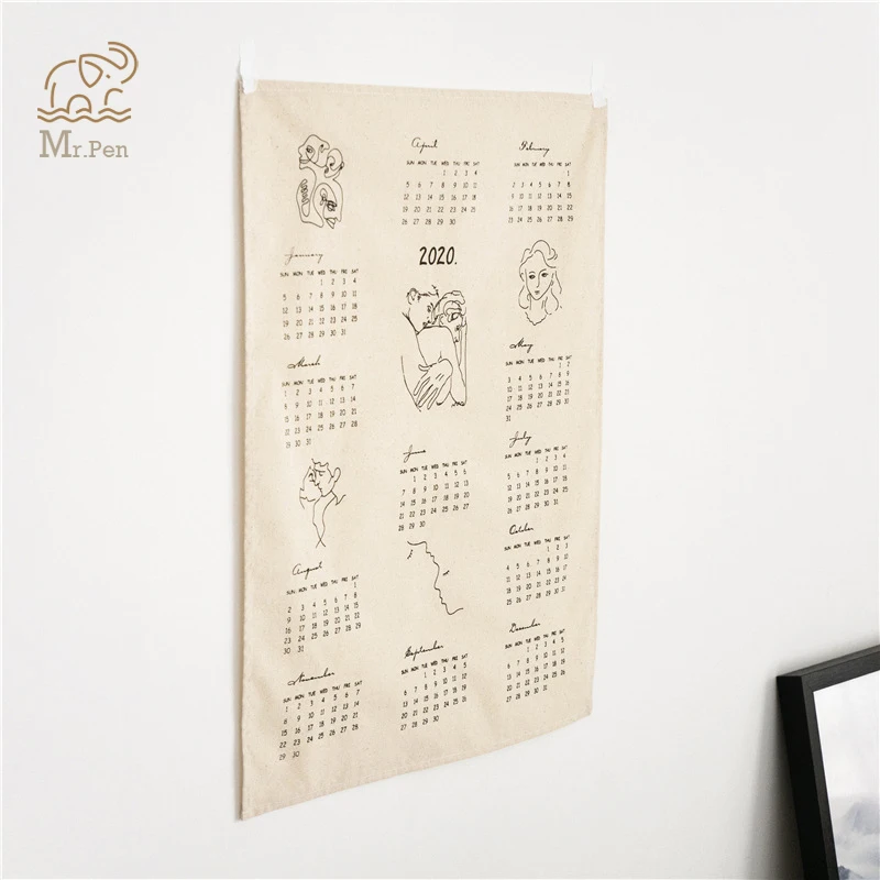 2020 офис винтажный Календарь Настенный декоративный деревенский орнамент сделай