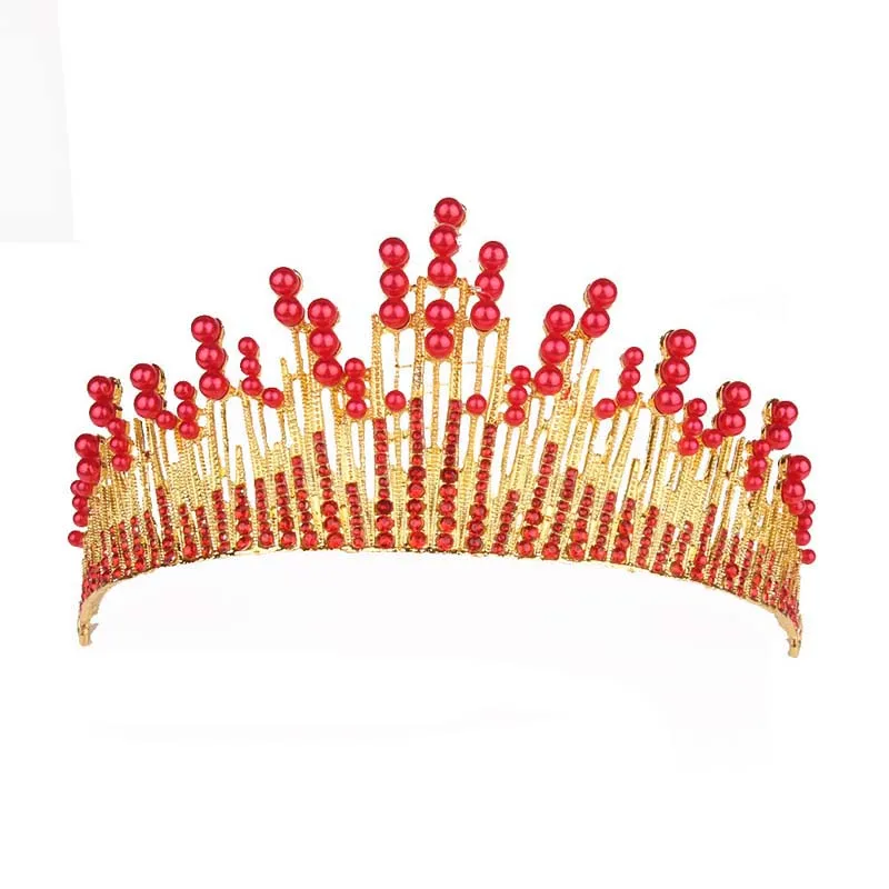 Блестящие диадемы для девочек в стиле барокко жемчужная Корона свадебные
