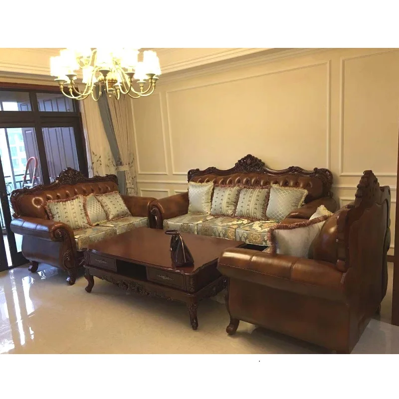 

Living room carved antique furniture sofa sets WA549