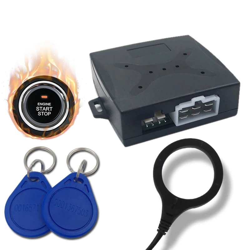 Car Alarm Engine Push Start Button RFID Lock Ignition Starter Keyless Entry Stop Anti-theft System NQ-ST9002 | Автомобили и