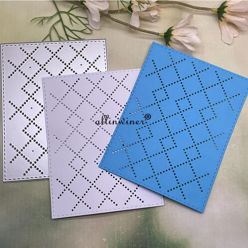 

Сшитый фон с рисунком ромбиков, металлические штампы, трафареты, вырезанные штампы для рукоделия, скрапбукинга, альбома, бумажных карточек, ...