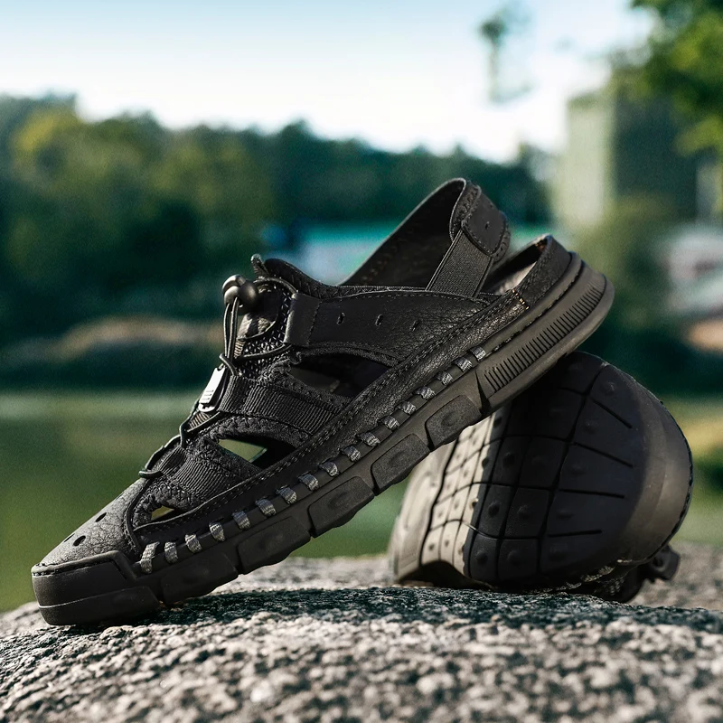 2019 модные мужские сандалии летние пляжные удобные дышащие мужская повседневная