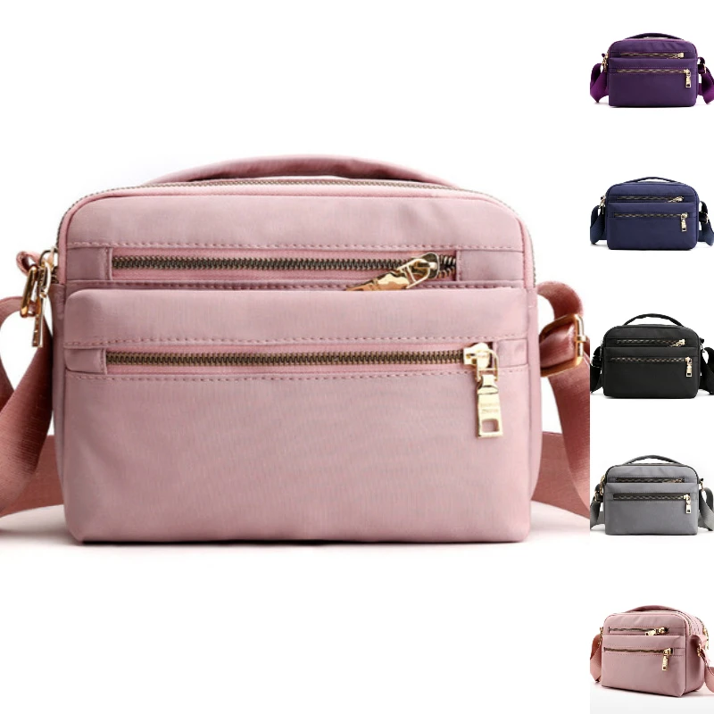 

Нейлоновая сумка на плечо для женщин, водонепроницаемый саквояж на молнии с несколькими карманами, роскошные дизайнерские дамские сумочки ...