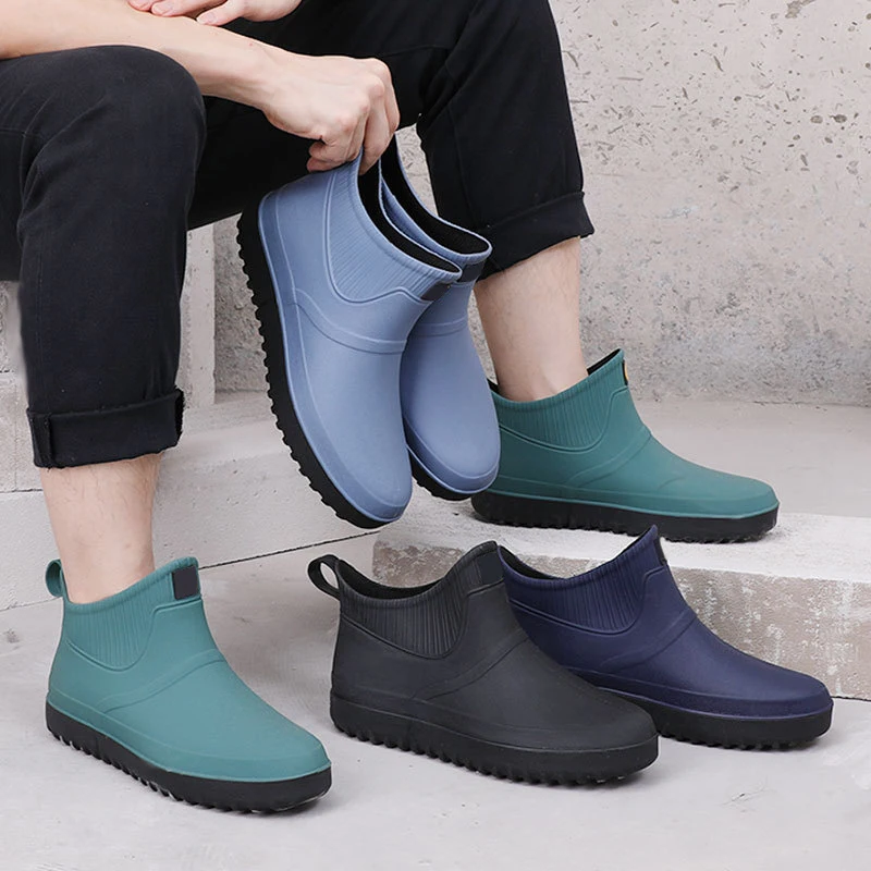 

Men Low-top Rain Boots Slip Resistant Waterproof Splash-proof Rainshoes Outdoor Camping Hiking
