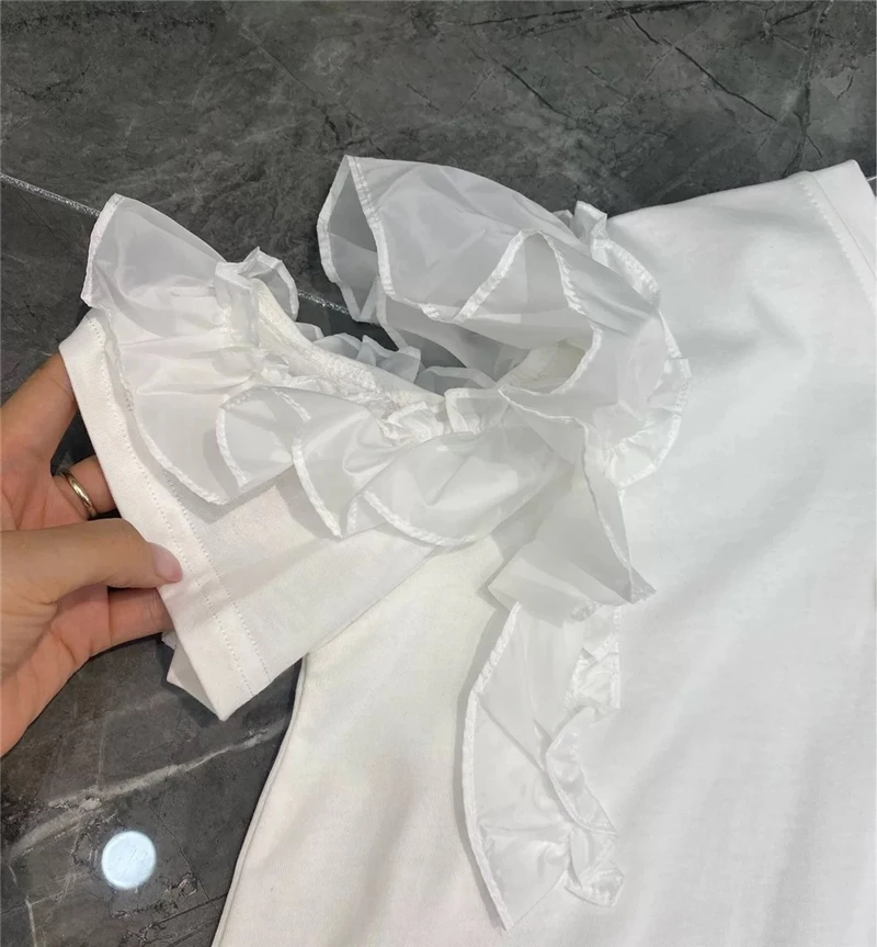 

2021 summer pure color elegant loose dress ruffle dress fashion new female pullover goddess fan casual pleated