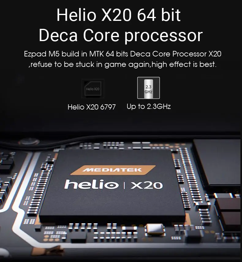 Джемпер Ezpad M5 MT6797 Helio X20 2,3 ГГц 4G версия Deca Core 4 Гб ram 64 Гб 2560x1600 Android 8,0 10,1 дюймовый планшетный ПК