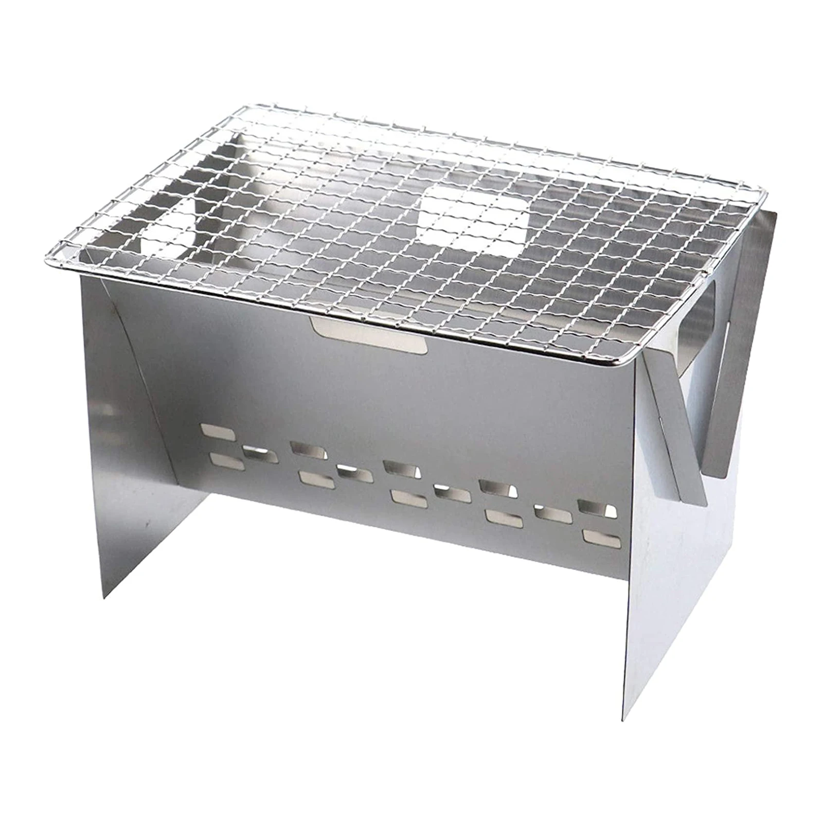 

Компактная складная миска для огня из нержавеющей стали, портативный гриль для кемпинга, барбекю, кемпинга, пикников, задних дворов