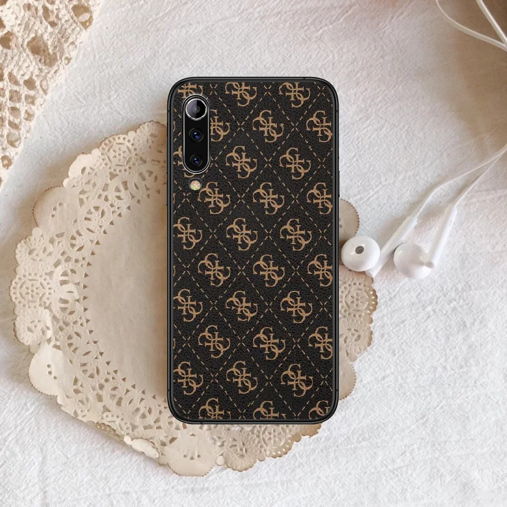 

Fashion luxury Brand Guesing Phone case For Xiaomi Mi note 10 A3 9 MAX 3 A2 8 9 Lite Pro ultra black Coque Trend Back Painting