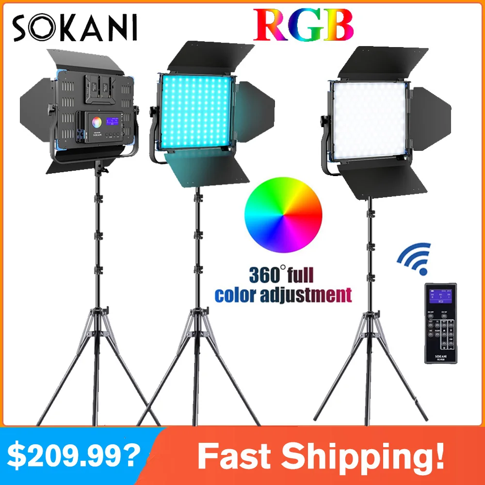 

Sokani X50 камера RGB светильник CRI96 + студийная камера фото светильник Led видео светильник комплект штатив Стенд светильник ing для студии видео Youtube