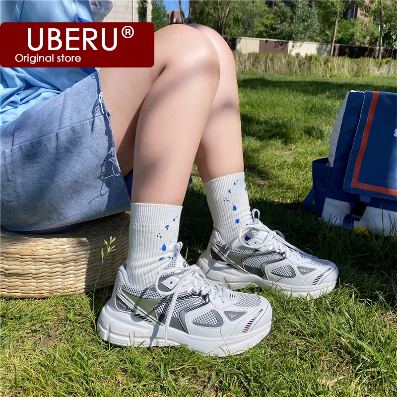 

Uберу2021 летние новые парные сетчатые дышащие старые туфли женские легкие кроссовки модная Корейская версия кроссовки ulzzangссовки