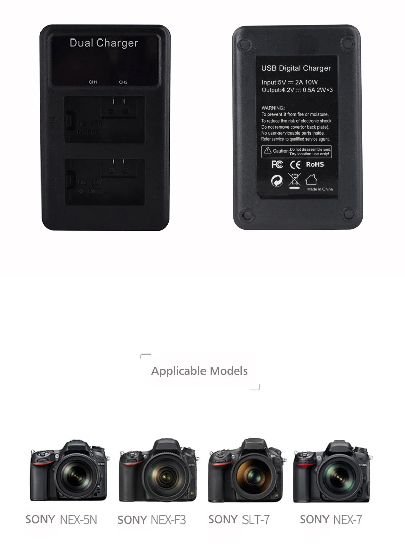 PALO ЖК-дисплей USB зарядное устройство для sony FW50 NP FW50 NP-FW50 NPFW50 батарея NEX-3 NEX-5 NEX-6 SLT-A55 A33 A55 A37 A3000 a5000 A6000 Камера