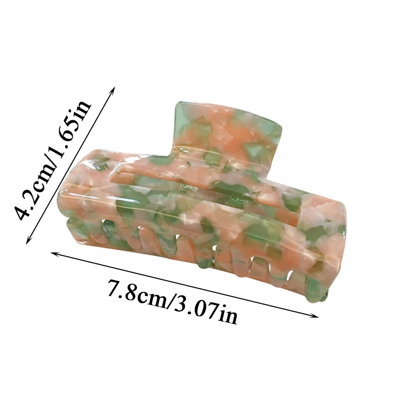 

Large Hair Claws Clamp Women Vintage Geometric Acrylic Marble Hair Clip Crab Fashion Rectangle Hairpin Ponytail Hair Accessories