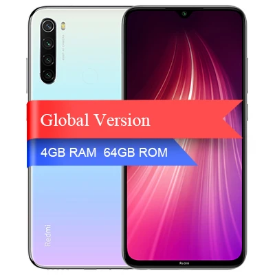 64G Global White Xiaomi Redmi Note 8 с глобальной версией, 32 ГБ, 64 ГБ, 128 ГБ, смартфон, 48мп, четырехъярусная камера, 4000 мАч, аккумулятор Snapdragon 665, FHD, экран для глаз - Цвет: 64G Global White