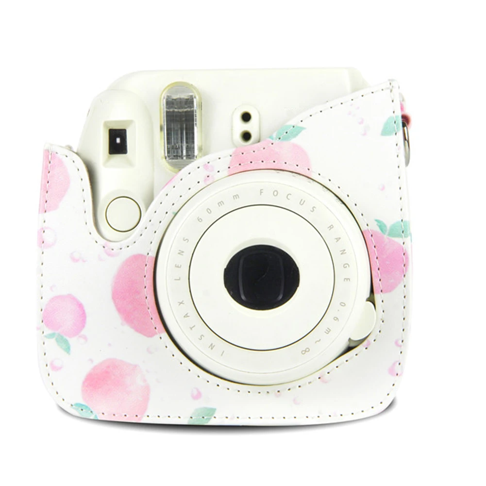

Новинка 2021 сумка для камеры для Mini8 / 8 + / 9 персиковая Ретро сумка из полиуретана сумка на плечо сумка для камеры чехол для переноски защитная ...
