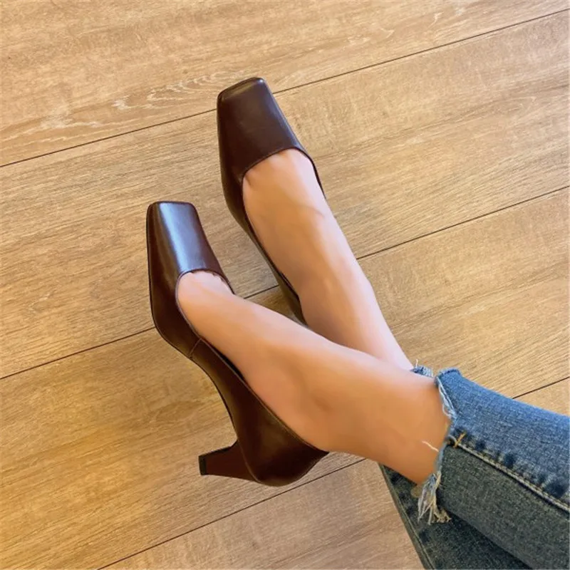 Женские офисные туфли лодочки PXELENA зеленые вечерние из натуральной кожи на