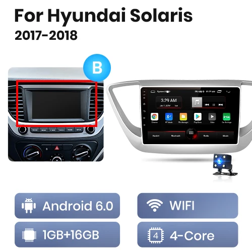 1-16GB WIFI-B AWESAFE PX9 для hyundai Solaris Verna автомобильный Радио Мультимедиа Видео плеер gps No 2din 2 din Android 9,0 2G+ 32G - Цвет: 1-16GB WIFI-B