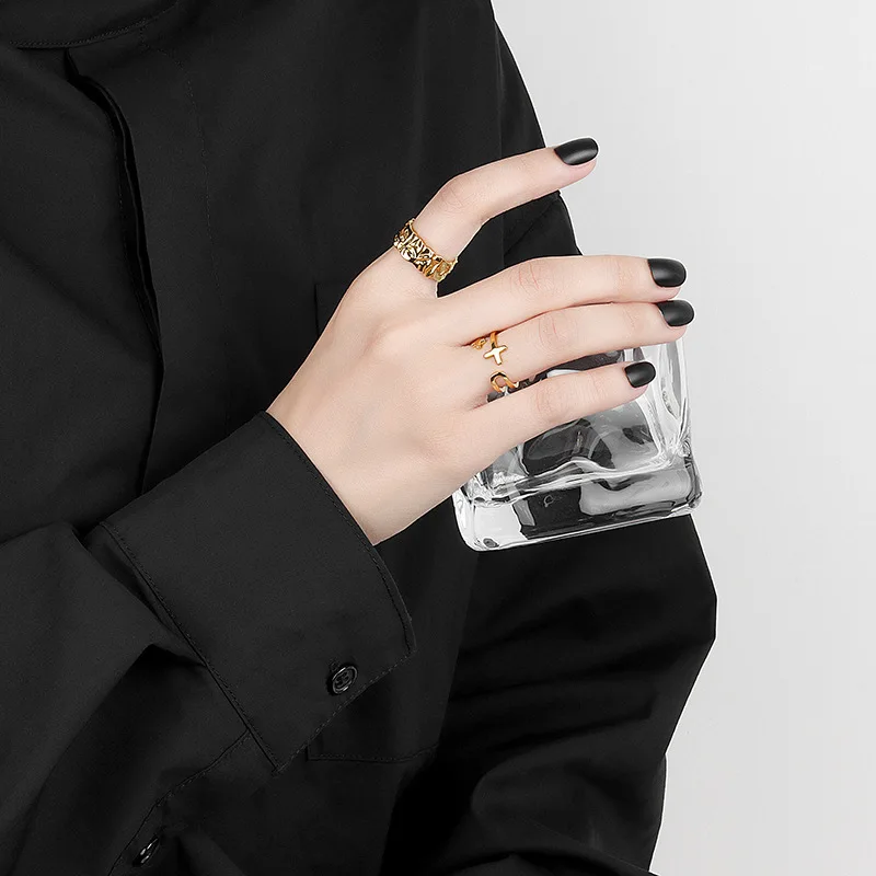 LIVVY серебряный цвет простое индивидуальное регулируемое широкое кольцо с