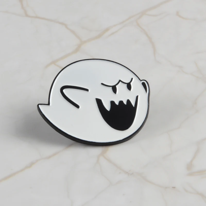 Мультяшная эмалированная булавка Boo White Fat Ghost Elfin Хэллоуин Шар лацкан броши значки