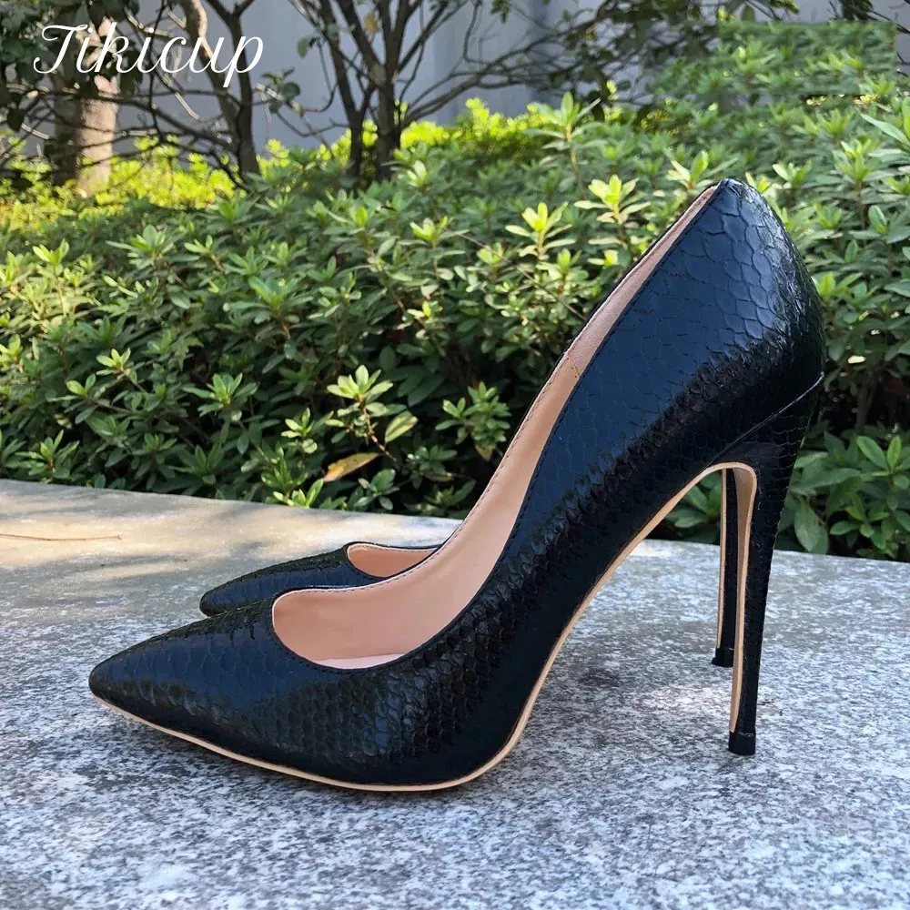 

Женские туфли-лодочки с рельефным узором Tikicup, на высоком каблуке, с острым носком