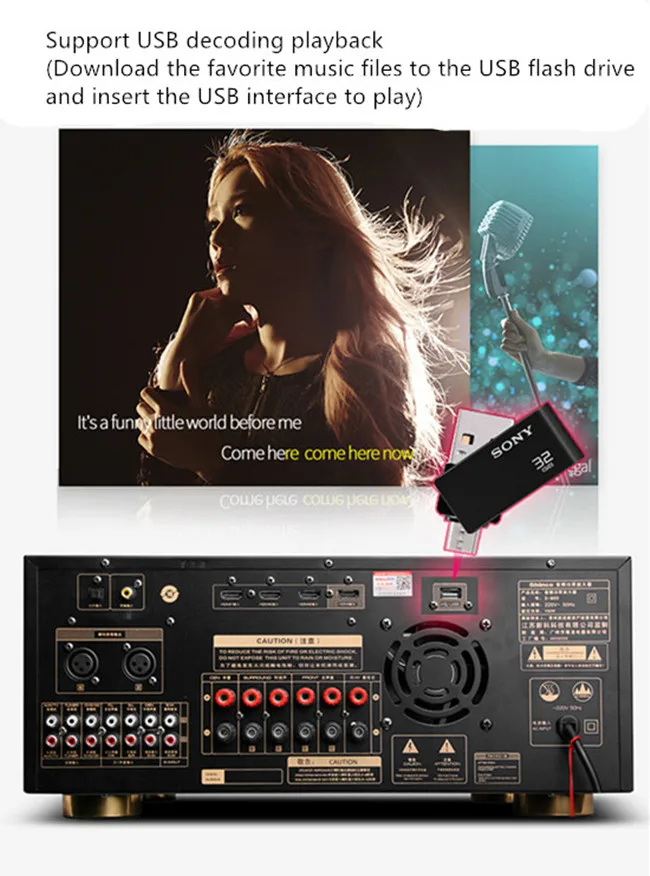 X-800 Домашний кинотеатр HDMI 4K усилитель HIFI Bluetooth 5,1 800 Вт 3D волоконный коаксиальный USB без потерь сценический KTV Караоке Dolby DTS декодирование