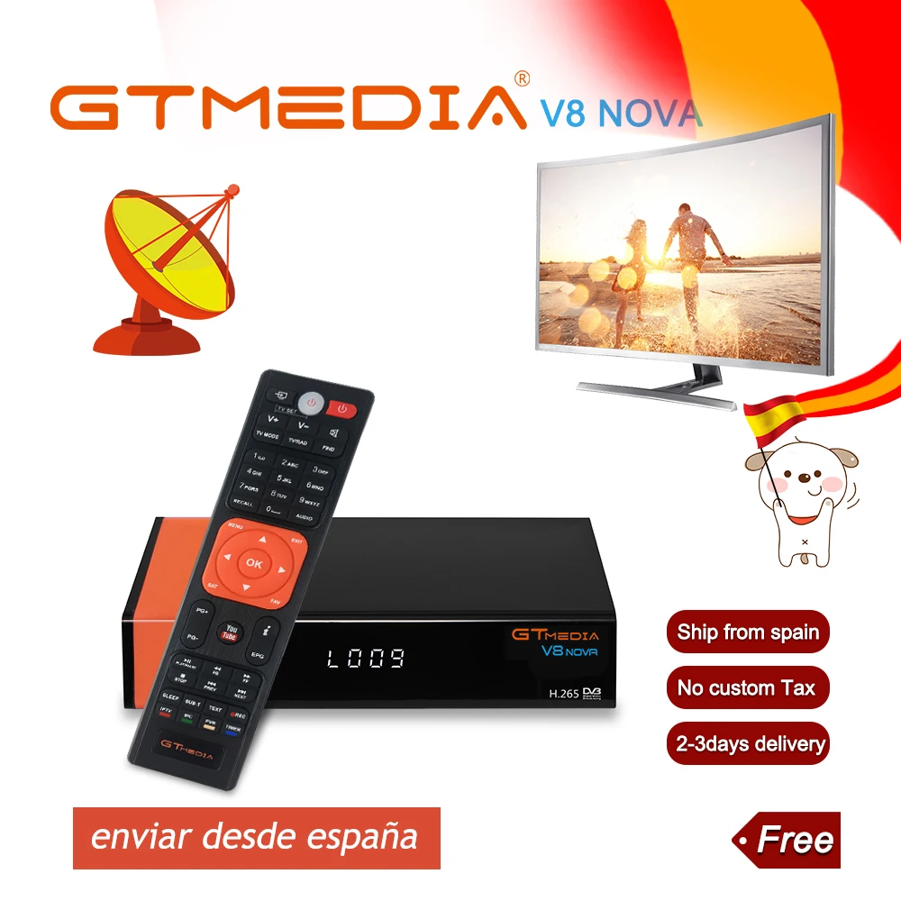 DVB S2 спутниковый ресивер GTMedia V8 Nova 1080P Full HD аналогичный Freesat V9 супер поддержка