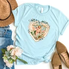 Женская Винтажная футболка с изображением ангела, летняя хлопковая Футболка небесно-голубого цвета с рисунком, размер меньше американского, уличная мода, женская футболка Tumblr