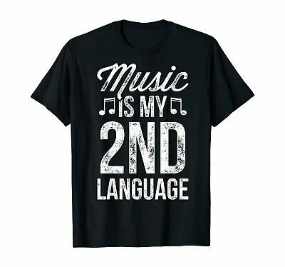 

Забавная рубашка Kool Music Is My 2nd Language, Подарочная рубашка, футболка с коротким рукавом