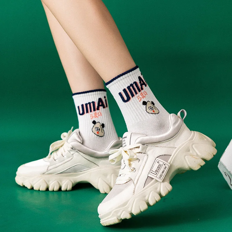 Женские носки хлопковые с мультяшным персонажем женские милые в стиле Харадзюку