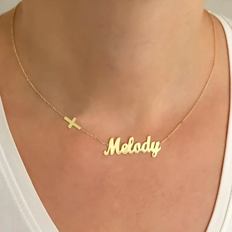 Персонализированные пользовательские золотые цвета из нержавеющей стали крест