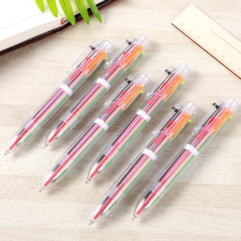 

6pcs Retractable Roller Pens Creative Six Color Ballpoint Pen School Office Stationery Supply