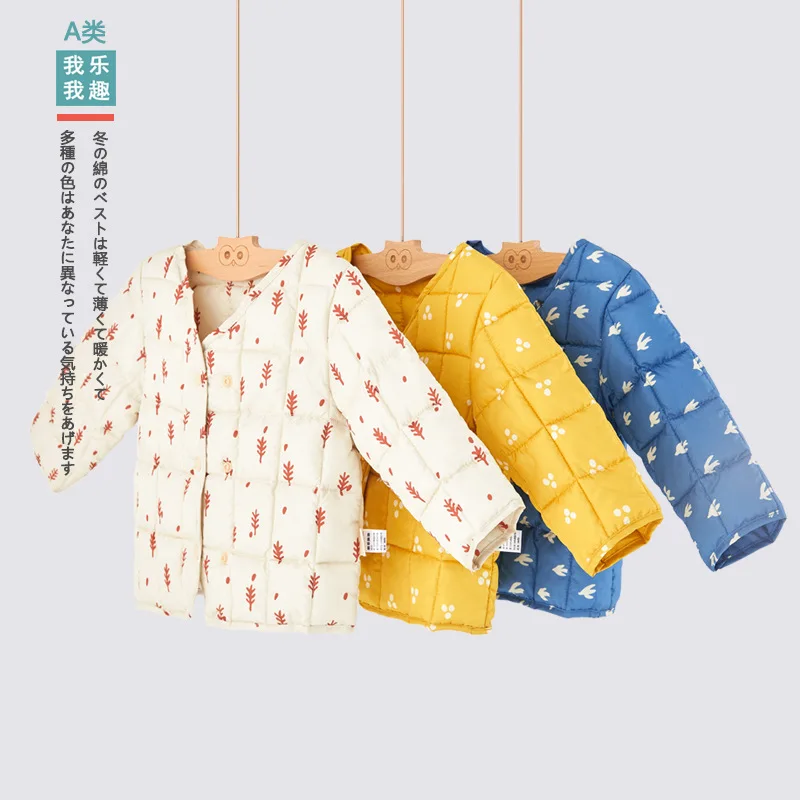 Детское пуховое пальто короткая хлопковая куртка для мальчиков и девочек теплая