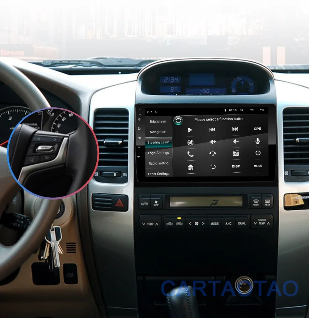 2G+ 32G " 2din Android 8,1 GO Автомобильный DVD плеер для Toyota Land Cruiser Prado 120 2004-2009 Автомобильный Радио gps навигация wifi плеер