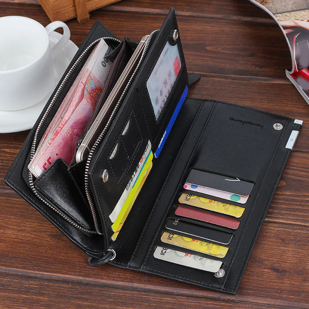 

Maison Fabre wallet male PU leather card holder Long Bifold Business Leather Wallets Money Card Holder Coin Bag Purse G0909#35