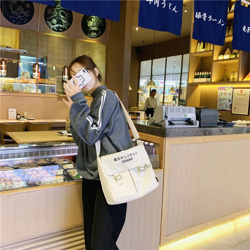 Сумка мессенджер Женская холщовая с надписью саквояж на плечо портфель кросс