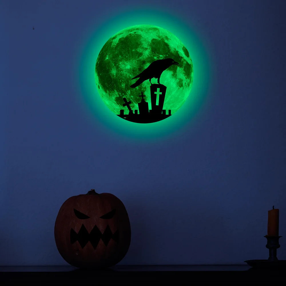 

Halloween Luminous Wall Sticker Glass Luminous Frightening Halloween Party Supplies For Home Glow In The Dark