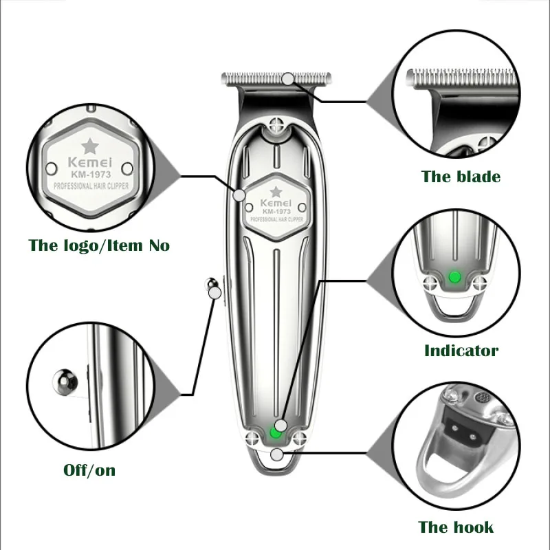 Цельнометаллическая профессиональная машинка для стрижки волос парикмахерский